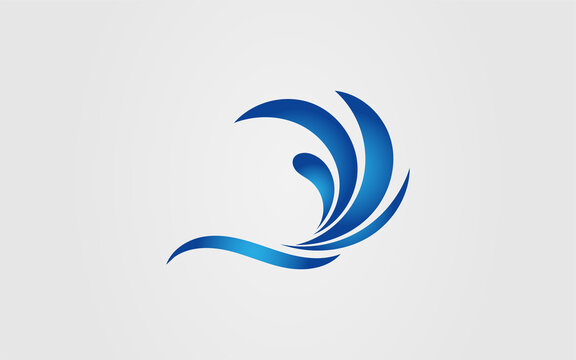 ocean wave abstract water logo