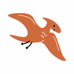 Cute pterodactyl for children postcard. Prehistoric animals.