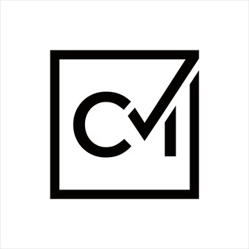 creative simple logo design initial CVM