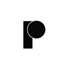 simple logo letter p black and white background