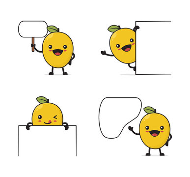 cute mango cartoon character