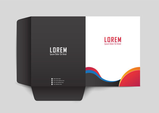 Business folder for files, design. The layout is for posting information about the company