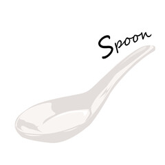 Spoon vector on white background. 