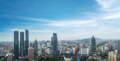 Aerial photography of Wuxi city architecture landscape in China