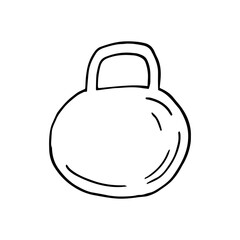 weight. hand drawn doodle icon. vector, scandinavian, nordic, minimalism, monochrome. sports equipment, muscle training, weightlifting.