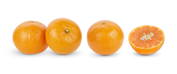 orange fruit isolated on white background.