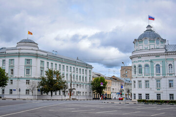 Government House buildings on the Lenin Square in Tver