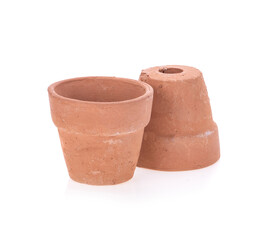 clay pot isolated on white background