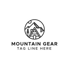 Retro Logo For Mountaineering Gear or Acivity