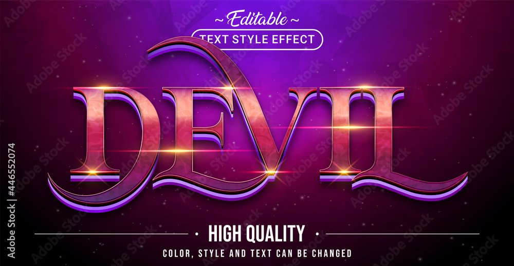 Poster Editable text style effect - Devil text style theme.