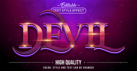 Editable text style effect - Devil text style theme.