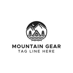 Retro Logo For Mountaineering Gear or Acivity
