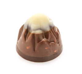 Sweet chocolate candy on white background