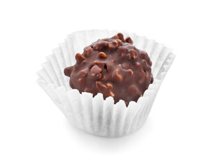 Sweet chocolate candy on white background