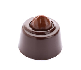 Sweet chocolate candy on white background