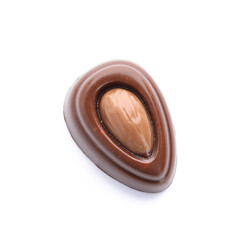 Sweet chocolate candy on white background