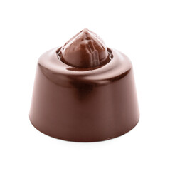 Sweet chocolate candy on white background
