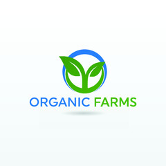 green eco farm logo design vector