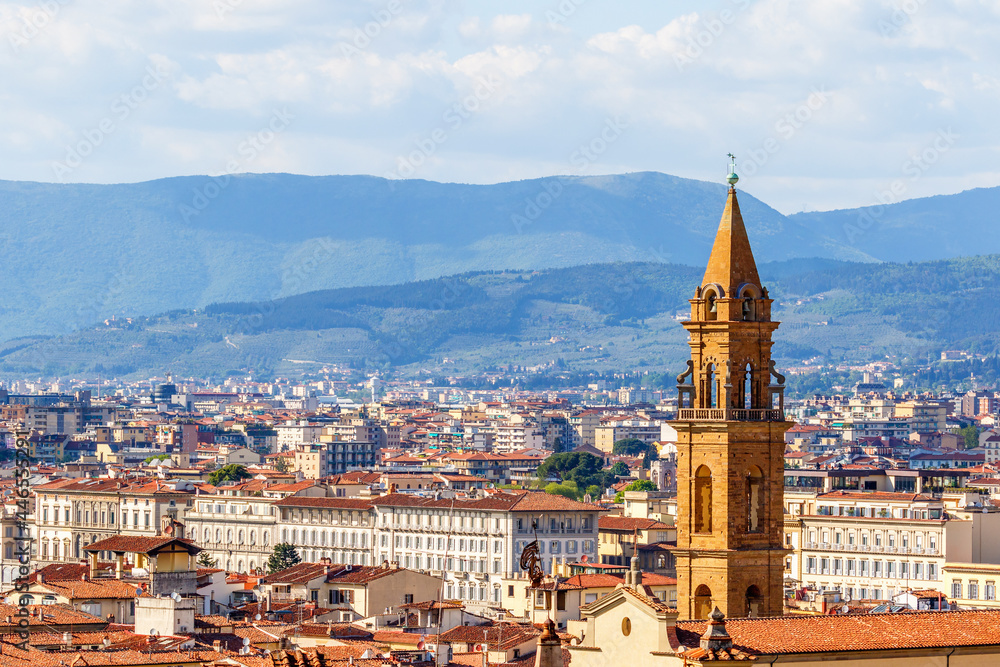 Wall mural View of the rooftops of the city of Florence in Italy