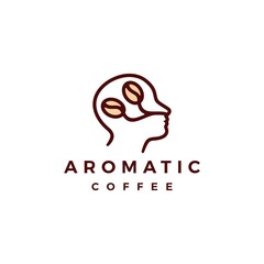 aromatic coffee logo vector icon illustration