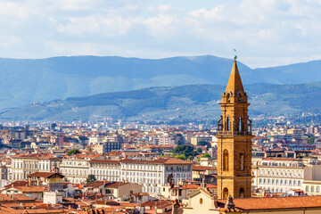 View of the rooftops of the city of Florence in Italy