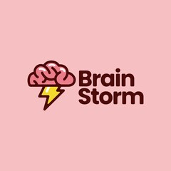 brain storm idea think flash creative logo vector icon illustration