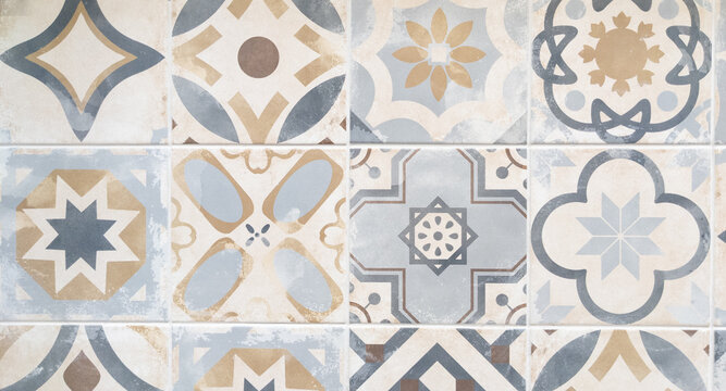 classical tile mosaic home colorful decorative art wall tiles pattern in oriental style design background
