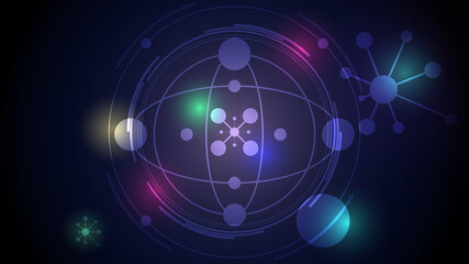 Abstract technology background, Illustration,Hi-tech communication concept innovation background,science and technology digital blue background