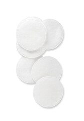 Cotton pads on white background