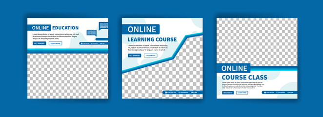 Online Education. Online learning course. Online course class. Modern vector illustration concept for social media post, postcard, card, poster, website and mobile development.