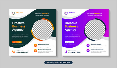 Corporate and digital business marketing promotion Instagram post template design or square flyer Premium Vector