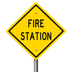 Rendering of a yellow highway sign