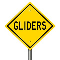 Rendering of a yellow highway sign