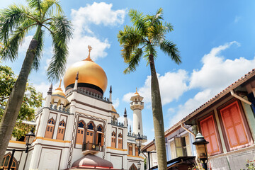 Beautiful view of Masjid Sultan (Sultan Mosque) at Singapore