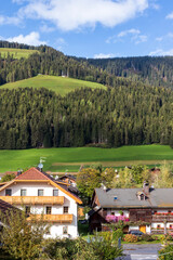 Fototapeta na wymiar View of Villabassa village. Dolomite Italy.
