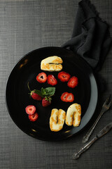 cheese with strawberries. High quality photo