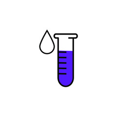chemical flask. chemical tube icon biology equipment laboratory chemistry research technology and test theme Vector illustration