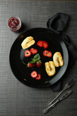 cheese with strawberries. High quality photo