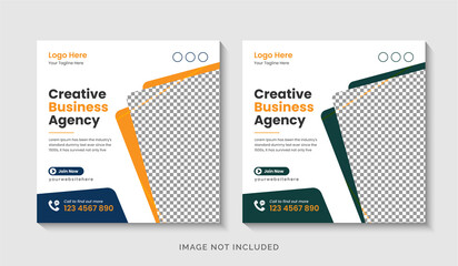 Creative corporate business agency social media post or web banner template Premium Vector