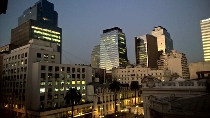 City at night Santiago Chile