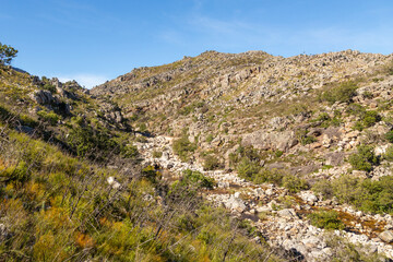 Fototapeta na wymiar Landscape in the beautiful Bain's Kloof near Wellington in the Western Cape of South Africa