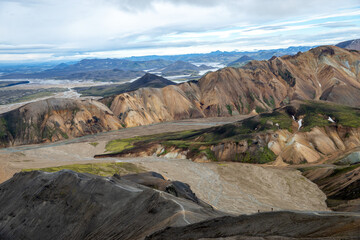 Volcanic mountains of Landmannalaugar in Fjallabak Nature Reserve. Iceland