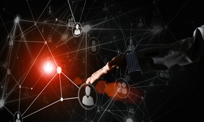 Presenting modern wireless technologies as means of communucation and networking on dark background