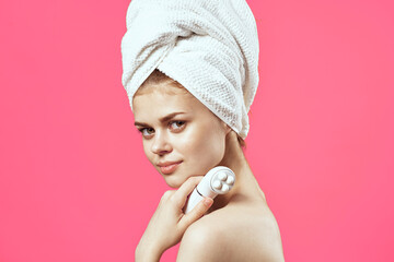 pretty woman naked shoulders clear skin cosmetology spa treatments