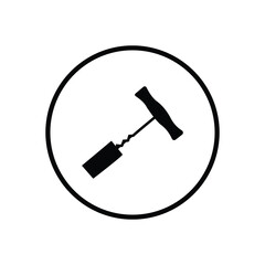 kitchen and cooking vector icons in a circle: corkscrew