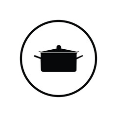 kitchen and cooking vector icons in a circle: Pan