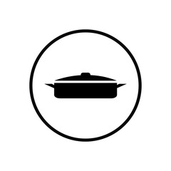 kitchen and cooking vector icons in a circle: Pan