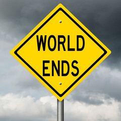 Rendering of a yellow highway sign