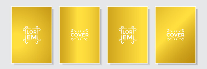 modern golden luxury cover gradation template design set collection background vector graphic