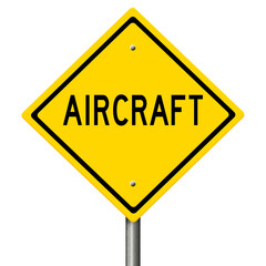 Rendering of a yellow highway sign